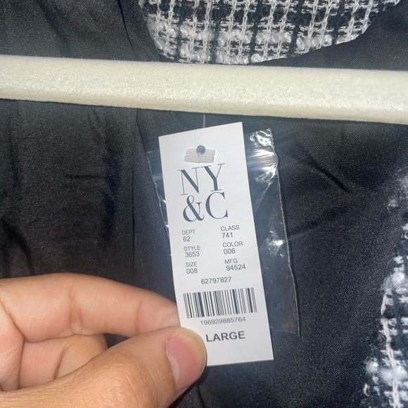 Tweed jacket Checked coat gold button classic trench coat long blazer fall coat - Picture 2 of 12